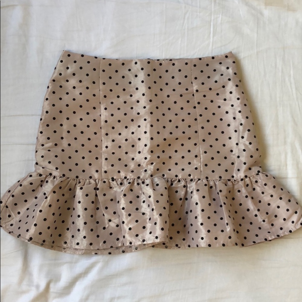 ASOS Pink polka dot ruffle skirt
